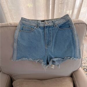 Daniel Patrick High Rise Cut Off Shorts Womens Size 29 Blue Denim Distressed Hem